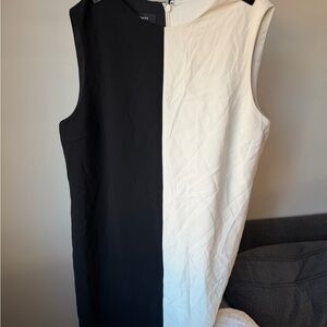 Theory Two-Tone Black and Cream Dress